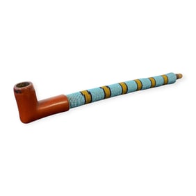 Sioux Beaded Pipe With Catlinite Bowl
