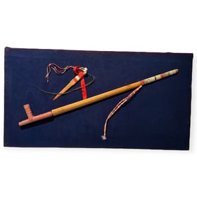 Exceptional Quilled Chiefs Pipe & Quilled Pipe Tamper