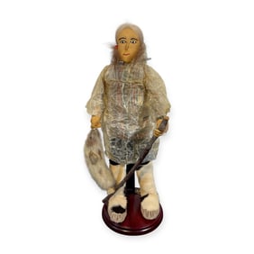 Inuit Eskimo Doll on Stand