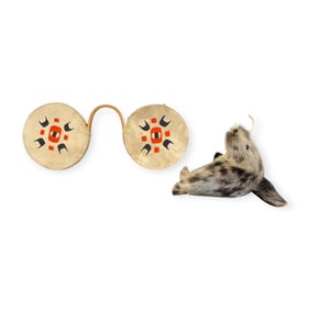 Eskimo Wrist Drums & Walrus Fur Figure