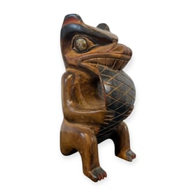 Northwest Coast Beaver Totem Carving