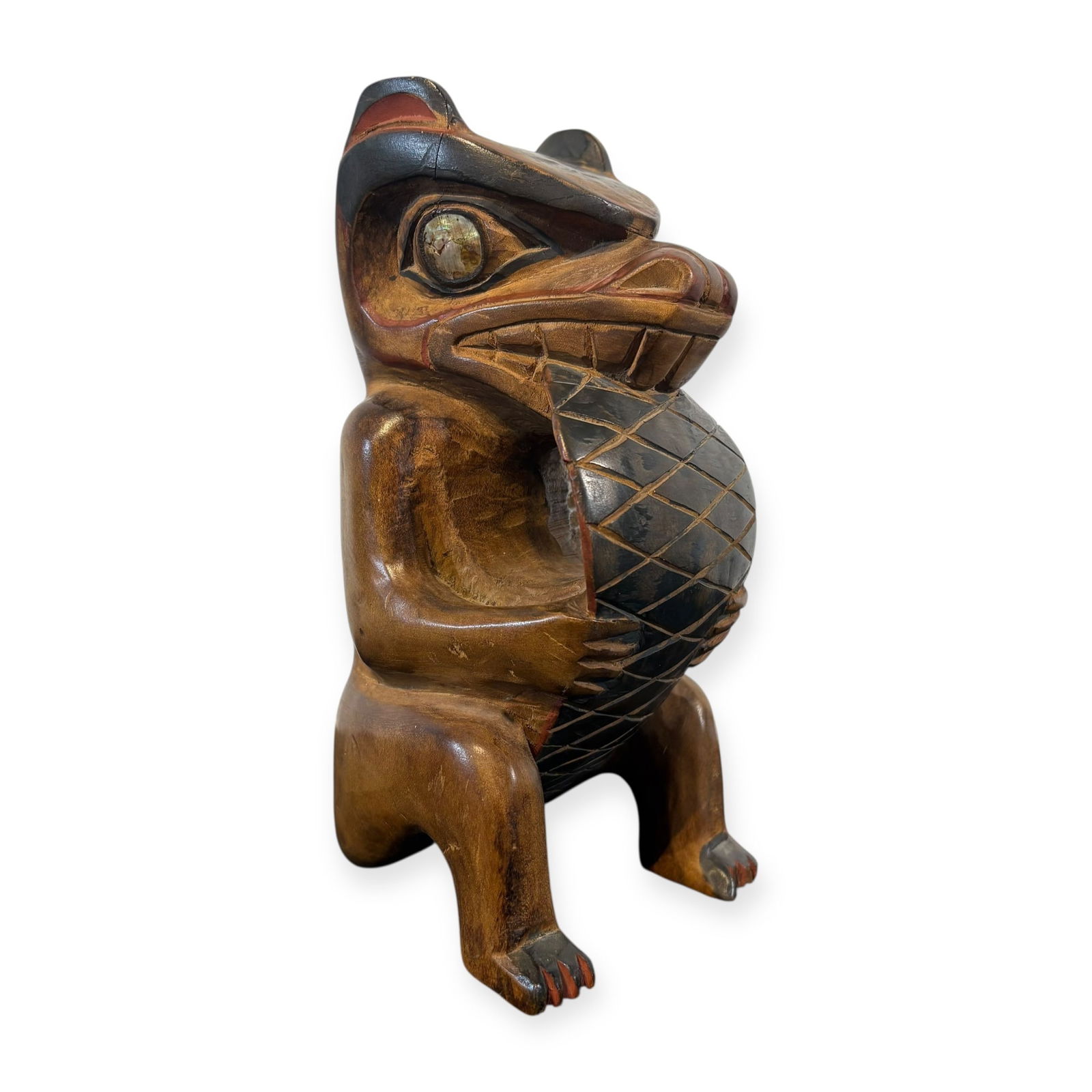 Northwest Coast Beaver Totem Carving (1 of 4)