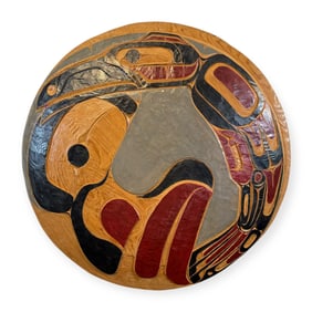Large Salish Round Carving (Signed William Baily, 2018)
