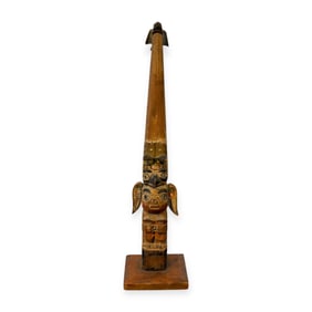 Northwest Coast Totem With Flying Thunderbird