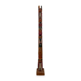 Elaborately Carved Northwest Coast Totem