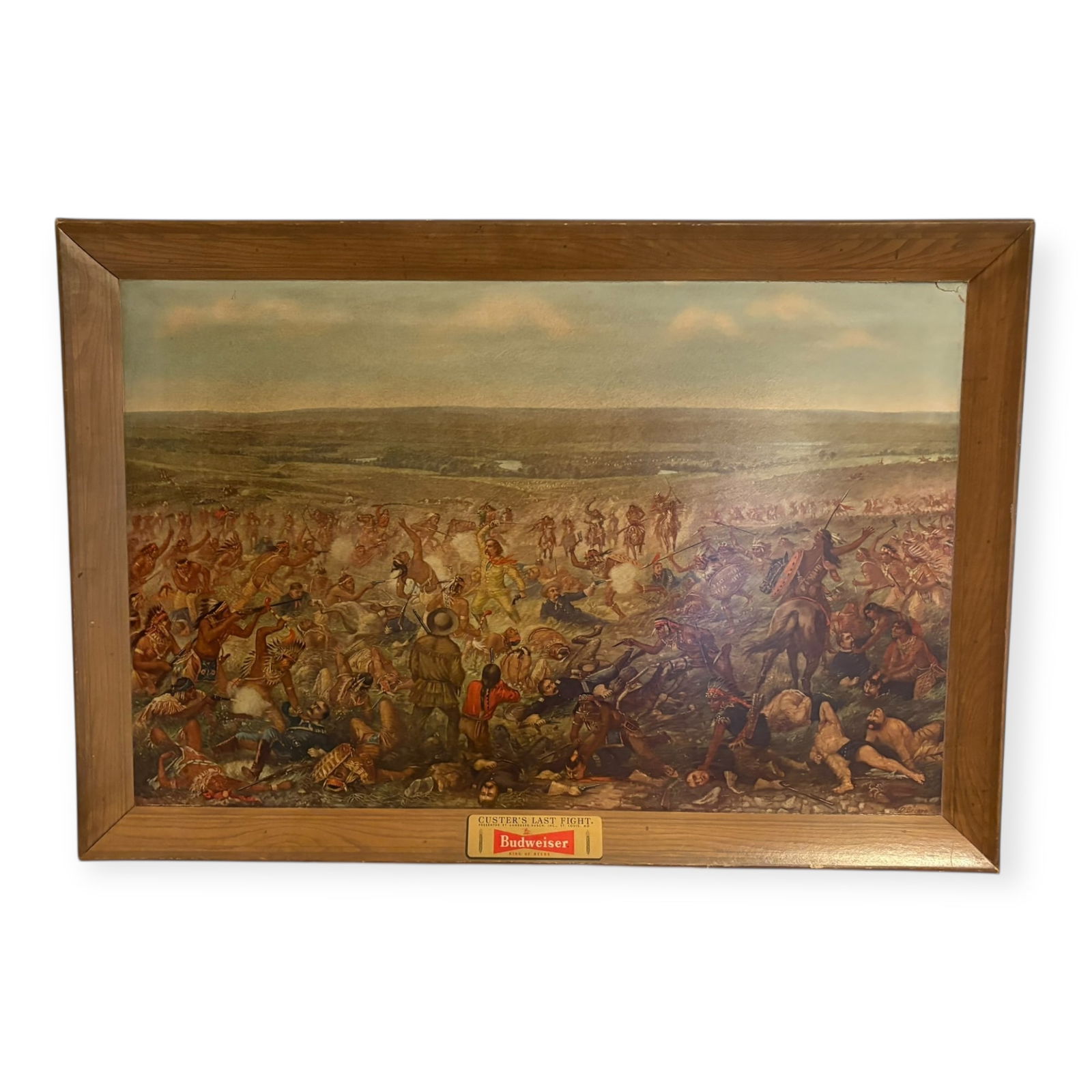 Budweiser Custer's Last Fight Cardboard Advertisement (1 of 1)