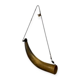 Large Early 1800s Initialed Horn Powder Horn