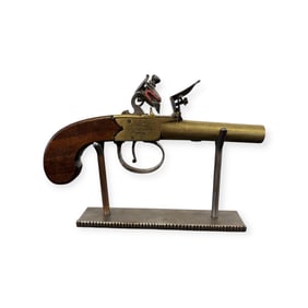 Early London Brass Barrel Flintlock Boot Pistol