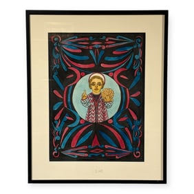 Religious Scene Watercolor by Outsider Artist Stephen J.M. Palmer (1862-1965)