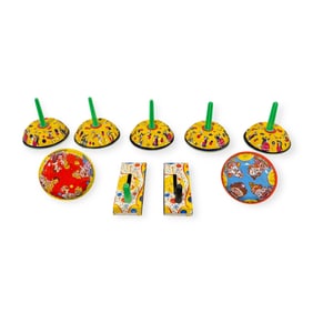 9 Vintage Tin Party Noisemakers