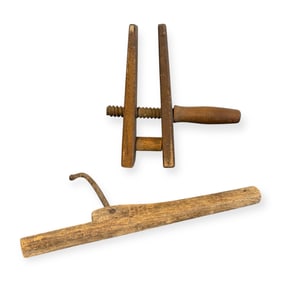 2 19th Century Homemade Wood Tools
