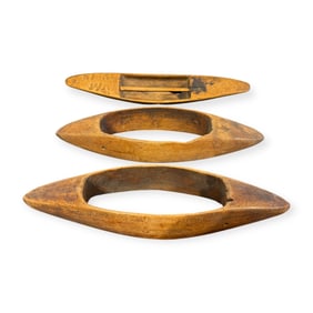 3 19th Century Wood Loom Shuttles