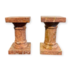 Pair of 6 Inch Marble Pedestals