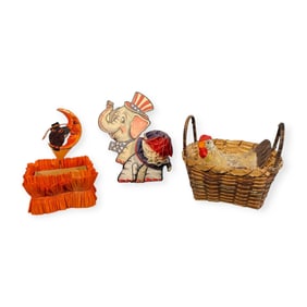 Halloween Nut Dish, Political Ornament, and A Chicken on Nest