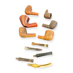 Grouping of Briar Bowls & Pipe Stems