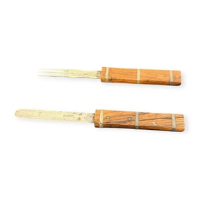 19th C W.M Wragg Travelers Knife and Fork Set