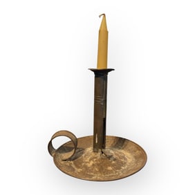 19th C Saucer Base Push Up Candlestick