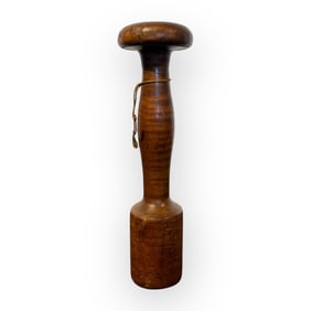 Superb 1800's Tiger Maple Wood Masher