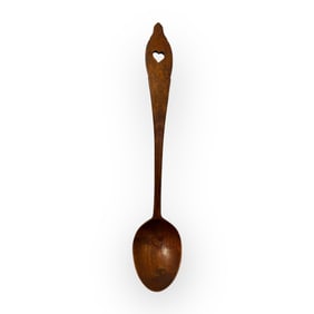 Petite Mid 1800's Wood Spoon With Heart