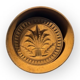Excellent! 19th C Wood Butter Mold/Stamp