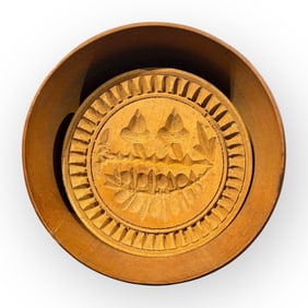 19th C Wood Butter Mold/Stamp