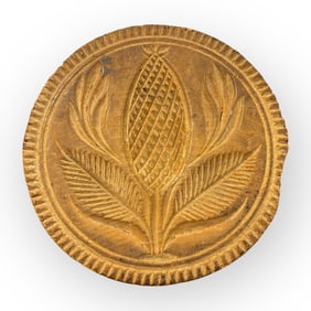 Fine Early Pineapple Carved Butter Print