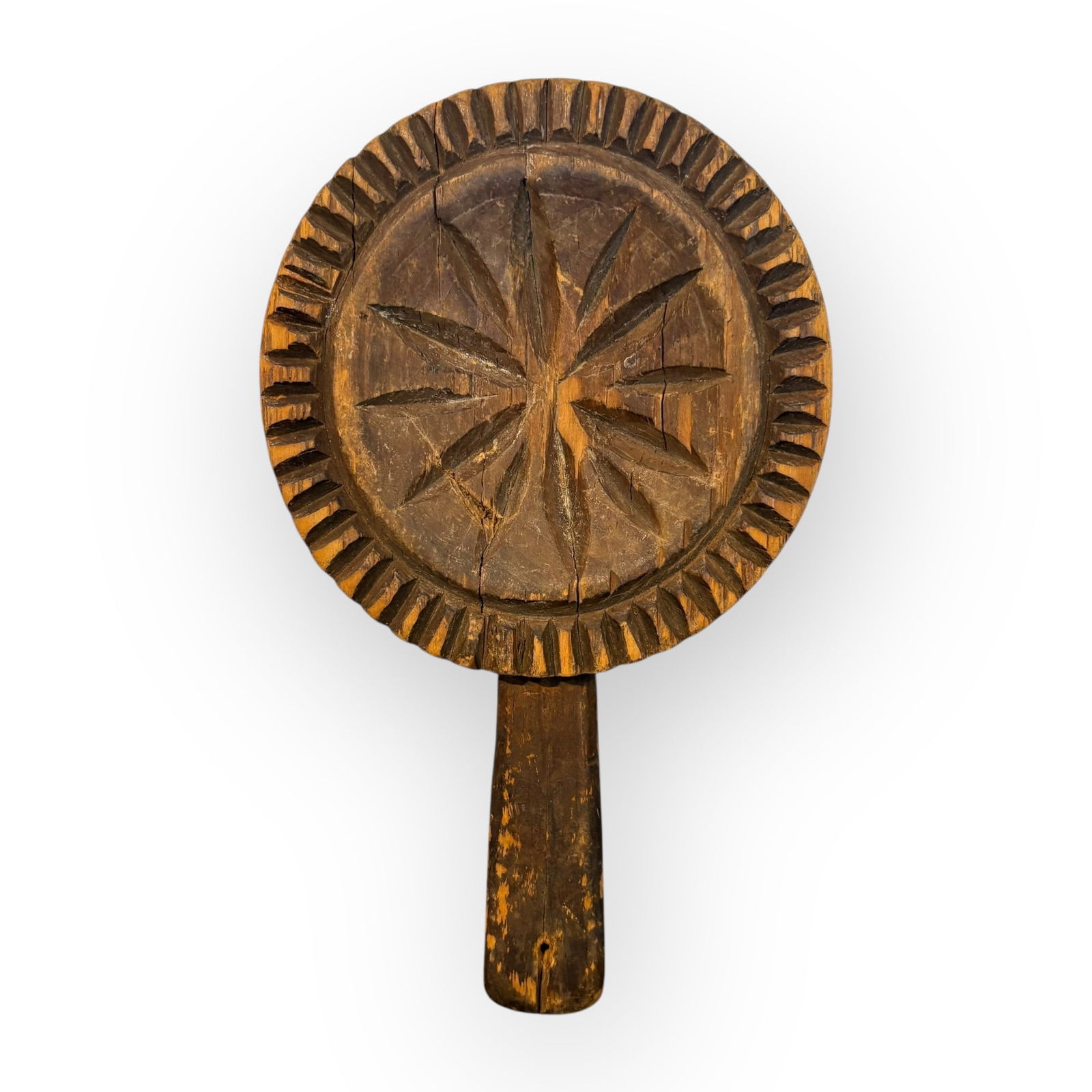 Superb 19th C Double Sided Lollipop Butter Print (1 of 2)