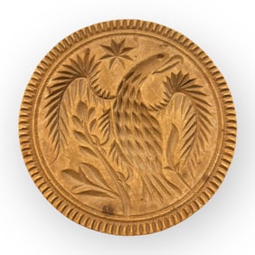 Another Important Wood Butter Print. American Winged Eagle And Star