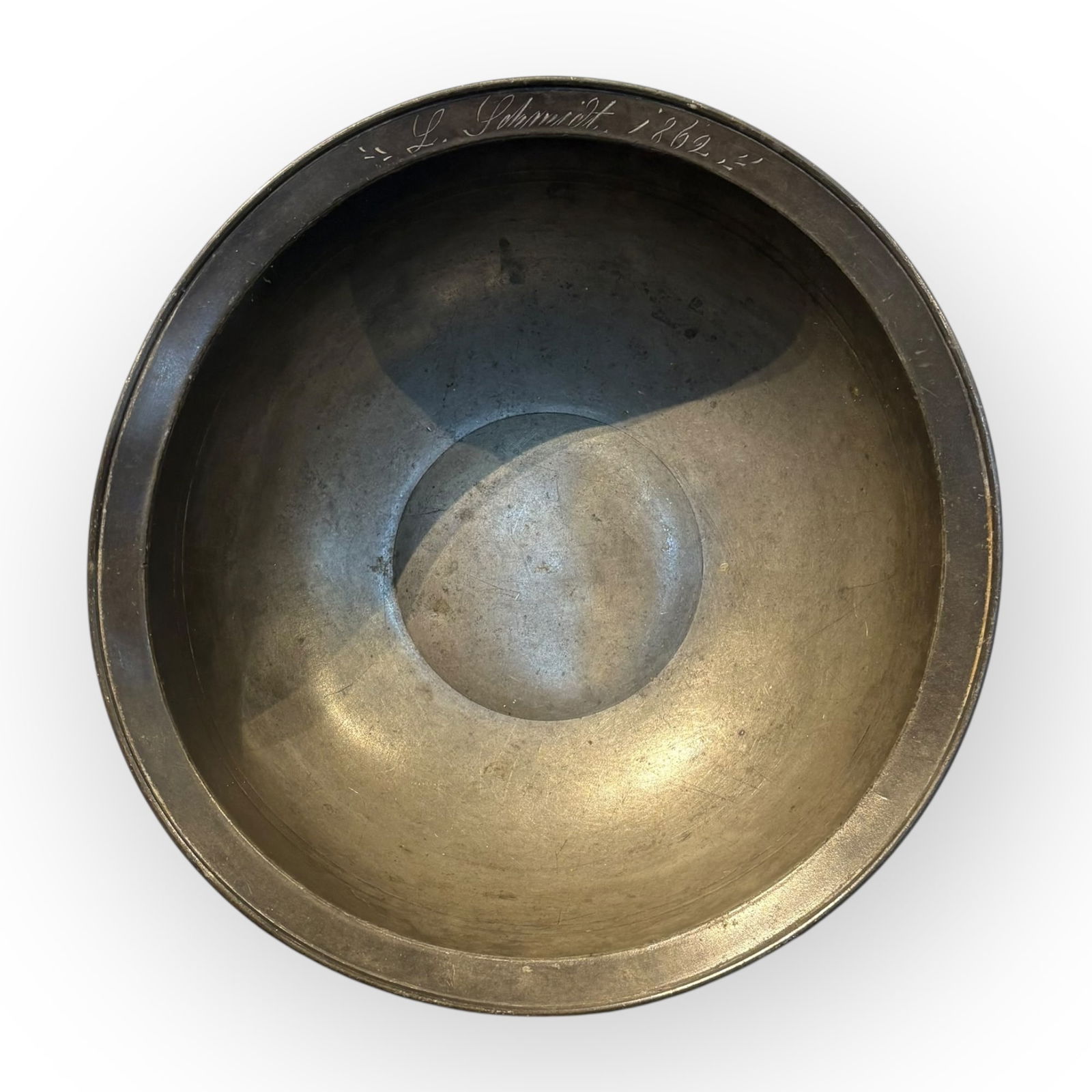 Dated 1862 Pewter Bowl (1 of 3)