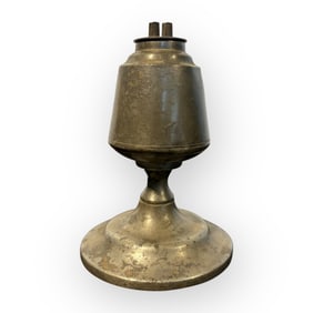 Antique Pewter Whale Oil Lamp With Burner