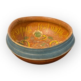 Dated 1831 Rosemaled Norwegian Ale Bowl