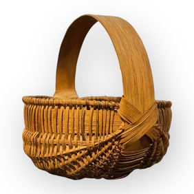 Fine 19th C Small Buttocks Basket