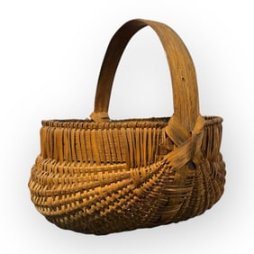 A Superb Buttocks Basket With Great Patina