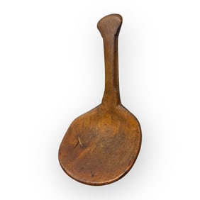 1800's Wood Butter Paddle With Lollipop End