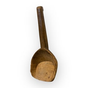 1800's Wood Butter Paddle With Hook Handle