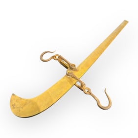 Rare 18th C Brass " L. Lock " Steelyard Beam Scales