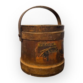 19th C Staved Firkin With Original Paper Label