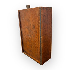 1800's Original Paint Decorated Slide Lid Candle Box