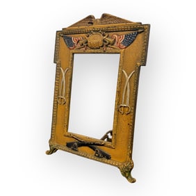 19th C Iron Military Picture Frame