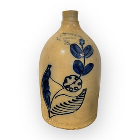 2 Gallon N.A. White & Son / Utica NY Decorated Jug