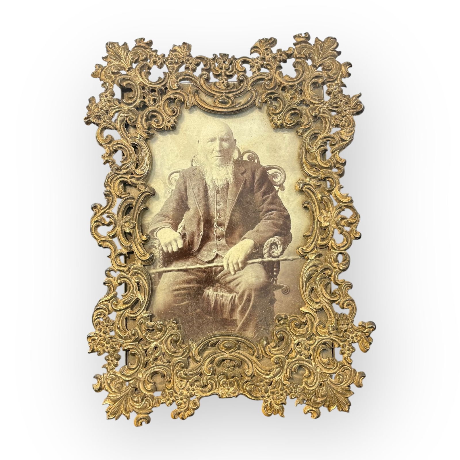 Antique Fancy Metal Stand Up Picture Frame (1 of 2)