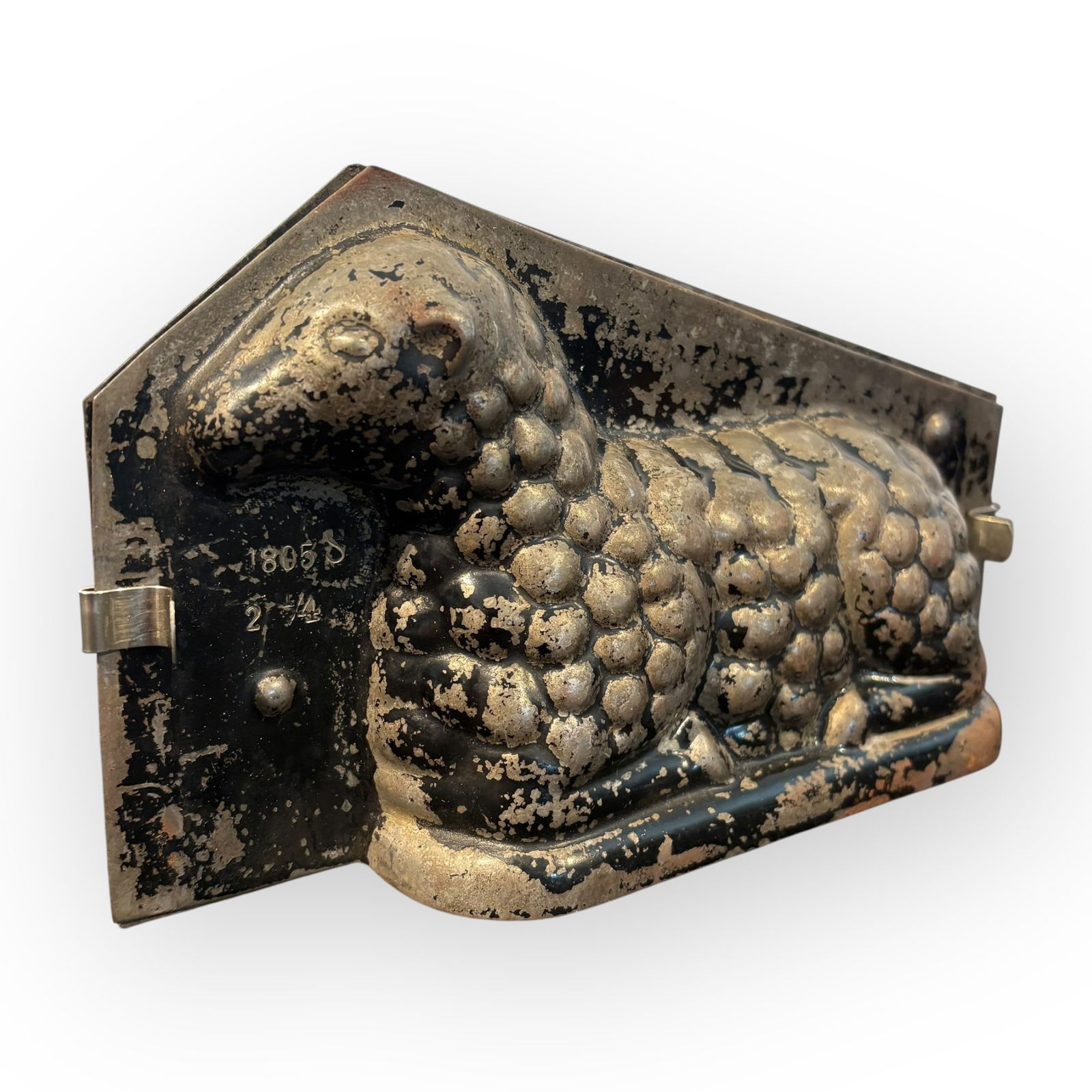 1800's 2 Piece Tin Lamb Mold (1 of 2)