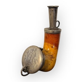 Superb Dated 1897 Burl And German Silver Pipe