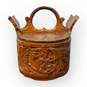Late 19th C Acanthus Carved Scandinavian Tub