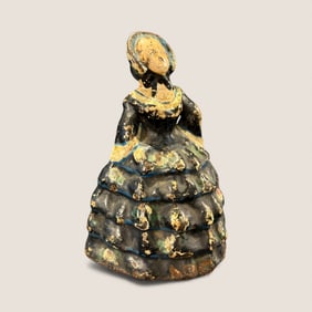Cast Iron Victorian Lady In Original Paint