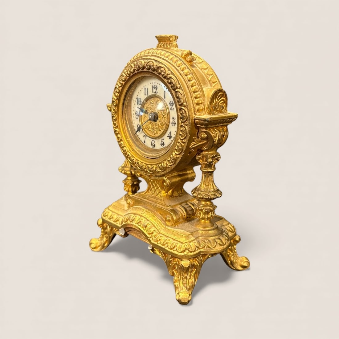 Antique Cast Iron Small Alarm Clock (1 of 2)