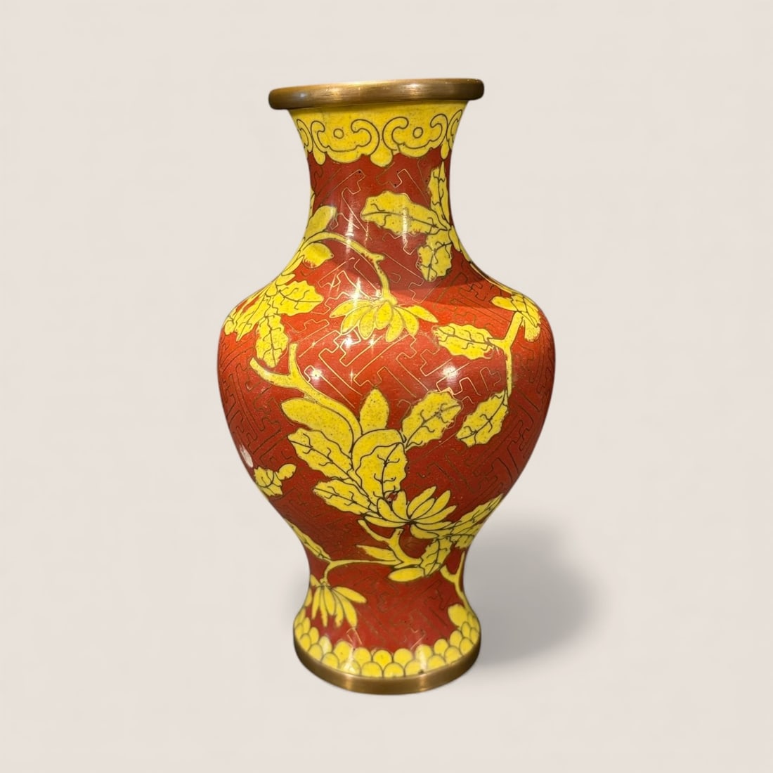 Cloisonne Floral Vase: Good cloisonne vase. 5 1/4 tall. Excellent condition