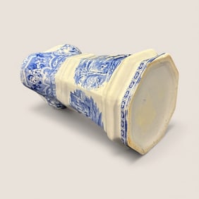 19th C Blue Transferware Milk Pitcher