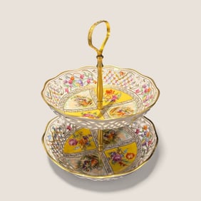 Schumann Germany Porcelain 2 Tier Tidbit Tray