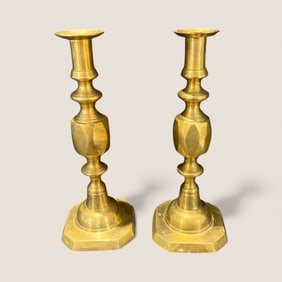 Matched Pair Of 11 Inch Brass Candlesticks